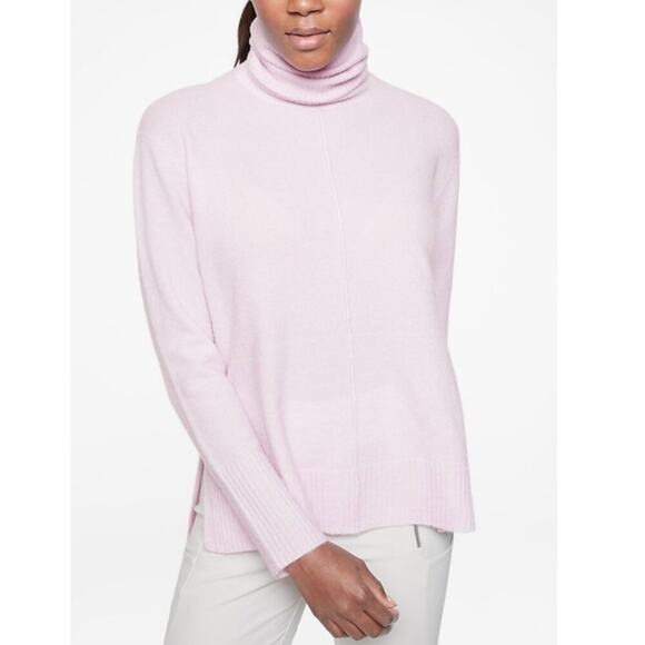 Athleta Transit Merino Wool Pullover Turtleneck Sweater in Simply Lilac - Picture 1 of 9